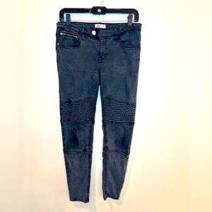Castro Women Black Jeans Size 38 Stitched Lines on Knees Textured Pattern